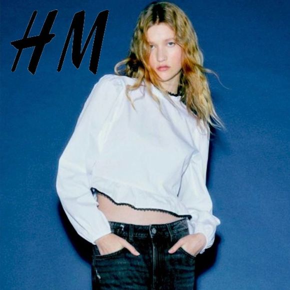 🔥PRICE IS FIRM!🔥 BRAND NEW H&M Cotton Poplin Top - Picture 1 of 9